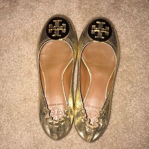 Gold Tory Burch flats